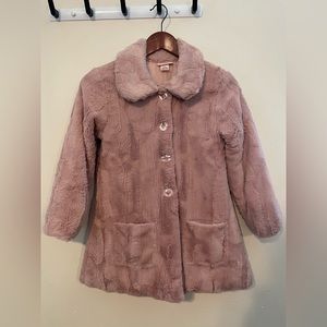 Juicy Couture Girls Pink Fuzzy Coat Sz 8/10